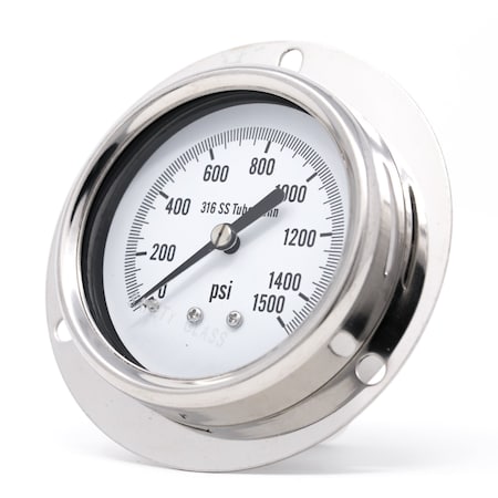 Pic Gauges 2 1/2 in Dial, 1/4 in NPT Male Lower Back Location, Stainless Steel Case Material PRO-314D-254N